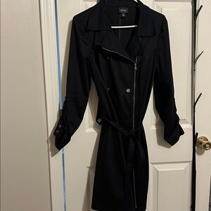 Nicole Elegant Black Dress,Button Accents/front zipper long sleeve or 3/4 sleeve